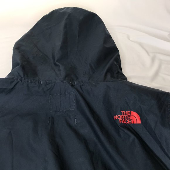 The North Face Anorak Hooded Windbreaker with Kangaroo Pouch.  Dark Blue White S - Picture 7 of 16